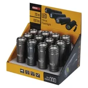 Ročna LED svetilka 3W COB, 100 lm, 3x AAA, kovinska, 12 kos, box
