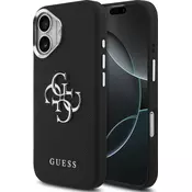 Guess PU Grained 4G Metal Logo zadnji pokrov za iPhone 17 črn