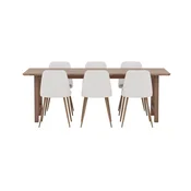 Venture Design Jedilna miza in stol komplet 100x220 cm rjavo in bež