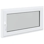 Vidaxl Okno za klet RISOR 110 x 60 cm PVC in steklo Bela