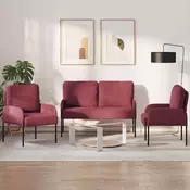 vidaXL vidaXL Sedežne garniture 3 pcs Vinorodna rdeča 115 x 56 x 80 cm, (5000155204)