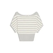 Bershka Pulover svetlo siva/volneno bela