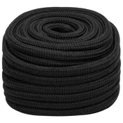 vidaXL Večnamenska uporabna vrv 20 mm 50 m Črna PP