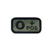 shumee Našitek krvne skupine 0 pos acu-foliage - samolepilna podlaga - vezen našitek/značka/emblem