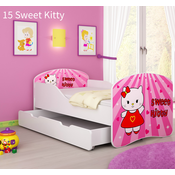 Dječji krevet ACMA s motivom + ladica 180x80 cm - 15 Sweet Kitty
