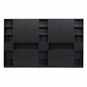 Črna modularna knjižna polica iz masivnega bora 340x210 cm Finca – WOOOD