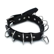 Kiotos Leather Collar Multi-D-Rings Black