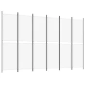 Vidaxl Paravan 6-delni bel 300x200 cm blago