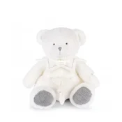 Plišasti medvedek z mehko krpico za crkljanje Doudou 25 Years Puppet with Handkerchief Grey Doudou et Compagnie v darilni embalaži sive barve, 30 cm, od 0 mesecev