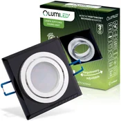 LUMILED Halogenska vgradna stropna svetilka, steklena, kvadratna, premična, GU10, ARIAN