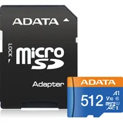 Adata/micro SDXC/512GB/UHS-I U1/Class 10/+ Adaptér