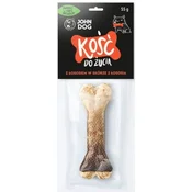 shumee John Dog | Žvečljiva kost za pse | Žvečljiva kost 12 cm 1 kos - Kost z lososom v lososovi koži 12 cm