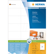 Herma Herma Premium naljepnice 4668 ( 70 mm x 42.3 mm ), bijele, 2100 kom., trajne