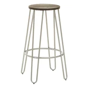 Barsko stol iz masivnega bresta v srebrni barvi/v naravni barvi (višina sedeža 75 cm) District – Premier Housewares