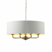 Endon 98938 - Luster na lancu HIGHCLERE 8xE14/40W/230V precnik 70 cm bela/mesing
