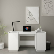 vidaXL Pisalna miza bela 140x50x75 cm trdna borovina