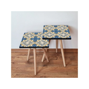 Hanah Home Sklapajuci Stocic 2 Komada 2SHP38 - Navy Plavo