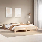 shumee vidaXL Posteljni okvir brez vzmetnice 200x200 cm masiven borov les