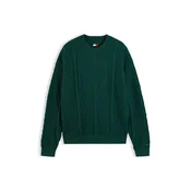 Tommy Jeans Pulover Flag DM0DM23614 Temno zelena Relaxed Fit