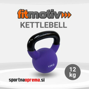 Fitmotiv Kettlebell 12 kg – kettlebell utež iz litega železa prevlečena z neoprensko gumo