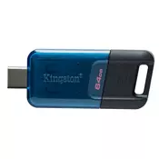 Kingston - USB Kingston DT80M, 64 GB, crno plavi