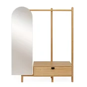 Garderobni panel iz hrastovega lesa z ogledalom Woodman Tripod