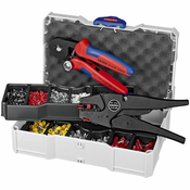 Knipex automatska klešta za skidanje izolacije + samopodešavajuca klešta za hilzne u TANOS MINI-systainer® plasticnoj kutiji sa izolovanim hilznama (97 90 10)