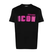 Črna majica Dsquared2 z napisom ICON