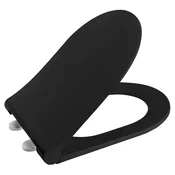WC sedež, SLIM, Soft Close, črna mat - Črna - 35,5x44,7 cm - Sapho - 24 - Duroplast - Za posebna stranišča - 355 - 447 - 14