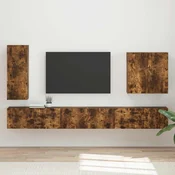 Set zidnog ormarica za TV Zidne 6 pcs Dimljeni hrast