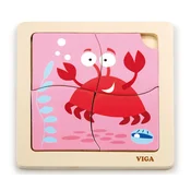 Viga Toys Drvene Puzzle Rak 50146, 4 komada