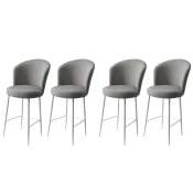 Hanah Home Set barskih stolica Fora, 4 komada, Sivo-beli