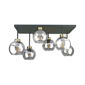 Plafonski luster NESSA 6xE27/60W/230V crni/zlatni/prozirni