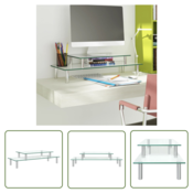 The Living Store The Living Store 2-nadstropno stojalo za monitor prozorno steklo - Stojalo Za Monitor, (21738516)