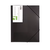 CONNECT mapa PP, z elastiko, A4, 3 cm, prosojno črna