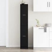 vidaXL apotekarski kabinet črni hrast 30x41x174,5 cm iz inženirske deske