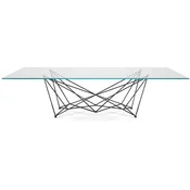 Casa Padrino Luxury Dining Table with Glass Top Black - Various Sizes - Made in Italy