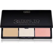 Wibo 3 Steps To Perfect Face Light paleta za konture obraza za obraz 10 g