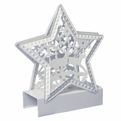 shumee Kovinska LED božična zvezda, spreminjajoča barvo, bela, 13 cm, na baterije
