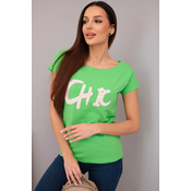 Ženska bluza Kesi s potiskom CHIC, zelena