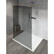 VARIO GOLD MATT Enodelna steklena plošča za prho, prostostoječa, dimljeno steklo, 1400 mm - Gelco - VARIO - 36 - Enostranski zaslon Walk - 1400 - 2000 - 8 - 14
