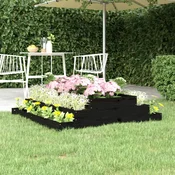 Vidaxl Visoka greda črna 110x110x27 cm trdna borovina