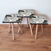 Hanah Home Set klub stočića 3Shp341, 3 komada, Bela