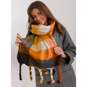 Warm black-orange womens checkered scarf