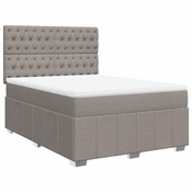 Vidaxl Box spring postelja z vzmetnico taupe 160x200 cm blago