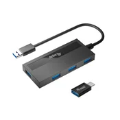 EQUIP Hub Equip 128956 4-portni usb 3.2 W/usb-C adapter črna, (21335832)