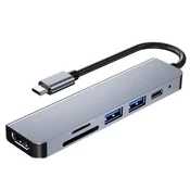 KEDO USB priklopna postaja tip C na HDMI, 2x USB3.0, 1x USB tip C, microSD/SD