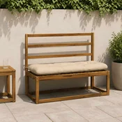 vidaXL Blazina za klop VIANEN 100% poliester Krem 100 x 40 x 12 cm