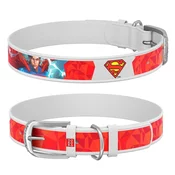 WAUDOG Usnjena ovratnica Superman DC COMICS bela, Bela 20-28 cm, širina: 12 mm