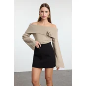 Trendyol Mink Rose Detailed Knitwear Sweater